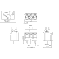 Tipo de parafuso de inclinação de 6,35 mm Tipo de PCB Bloco de Terminal Spliceable Terminal